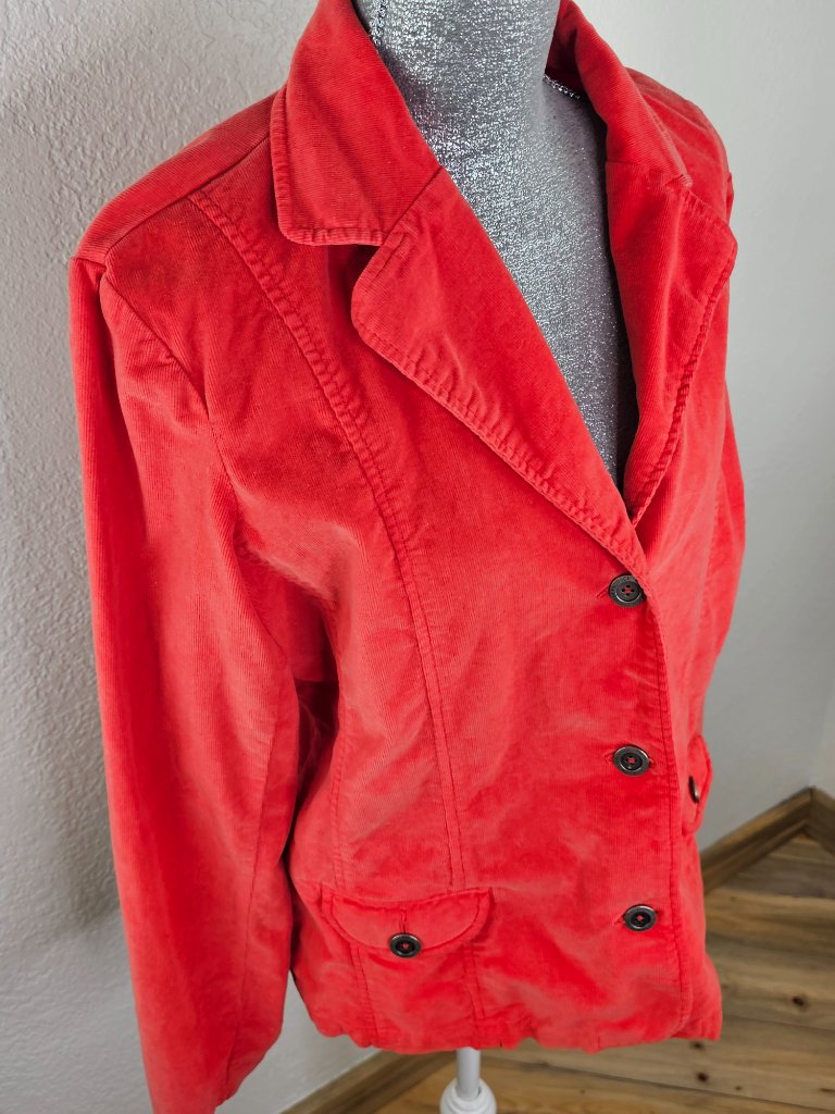 Fresh Produce Orange Corduroy Jacket Size Xl